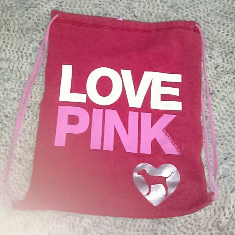 Victoria's secret pink drawstring backpack
